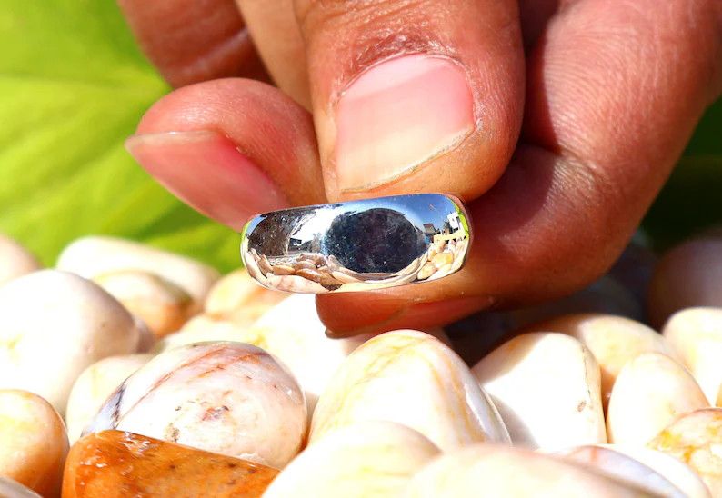 Handmade Band Ring, Sterling Silver Handmade Ring Unisex Gift for Her Size ONE SIZE - 1 Thumbnail