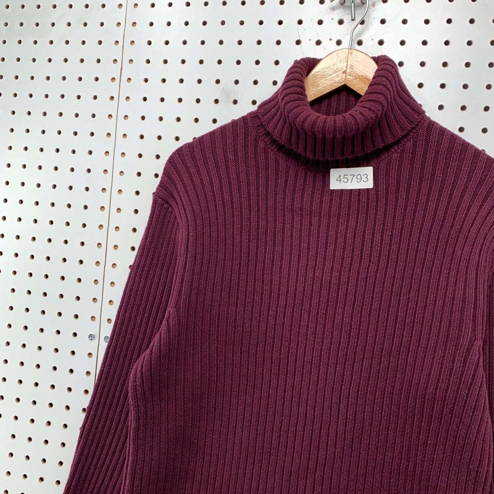 Banana Republic VINTAGE Banana Republic Sweater Shirt M Mens Turtleneck Maroon Knit Stretch Fall Winter Spring Long Sleeve Pullover Fisherman Classic Knit Size US M / EU 48-50 / 2 - 5 Thumbnail