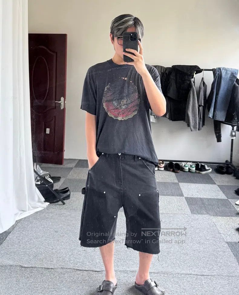 Balenciaga Balenciaga size XS Workwear Axed Washed Denim Shorts, XS S Size US 27 - 7 Thumbnail