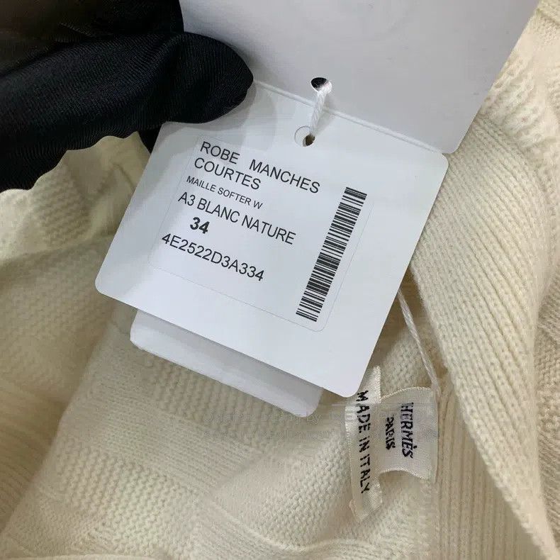 Hermes Hermes White logo printed single-breasted dress Size XXS / US 00 / IT 34 - 3 Thumbnail