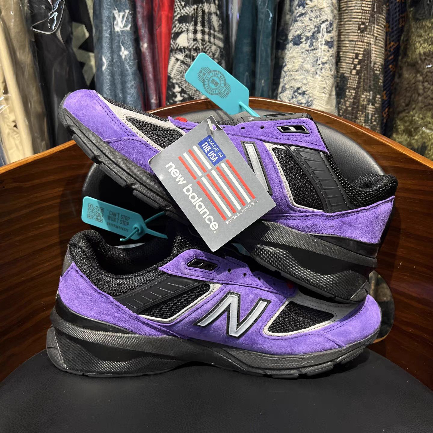 New Balance New Balance 990v5 Leonard PE Black & Purple Sneakers K15 Size US 11.5 / EU 44-45 - 6 Thumbnail