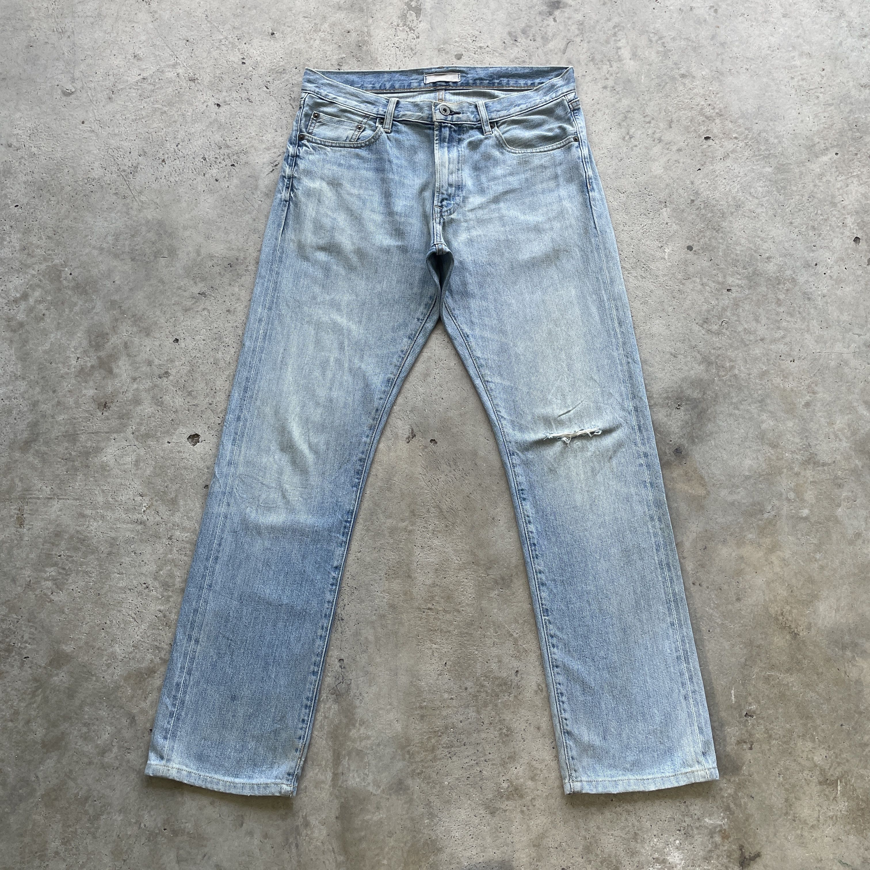 Japanese Brand VINTAGE JAPANESE FADED JEANS DISTRESSED DENIM PANTS W33 Size US 33 - 2 Thumbnail