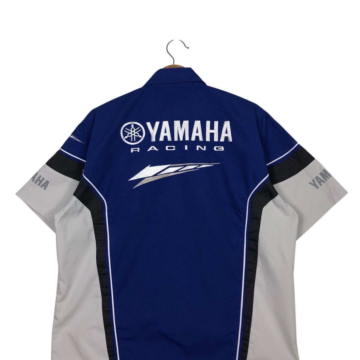 Japanese Brand 📌Vintage Shirt Button Worker Jacket Yamaha Big Logo Size US L / EU 52-54 / 3 - 10 Thumbnail