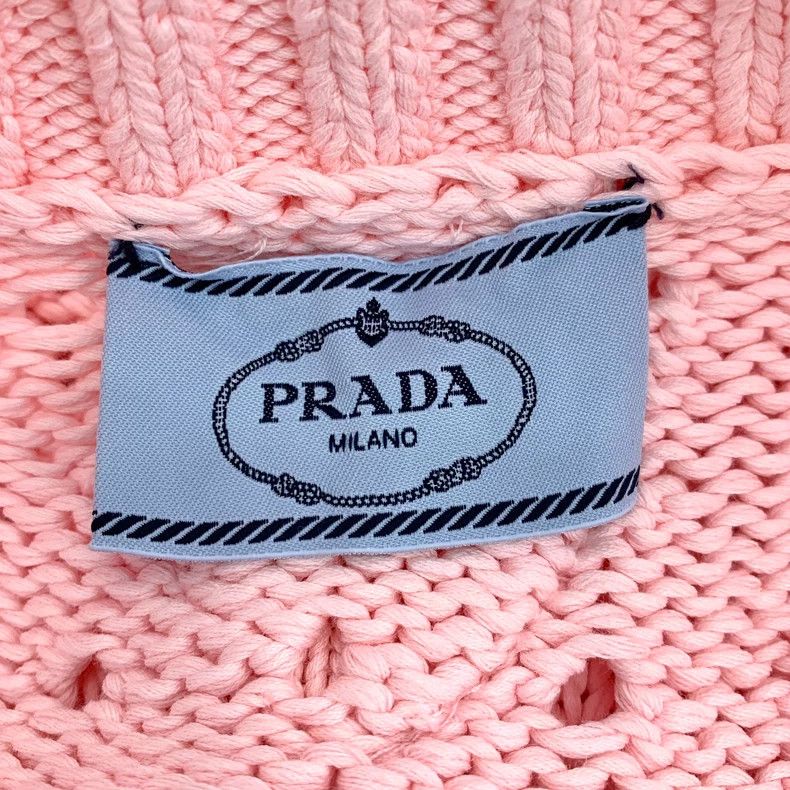 Prada Prada 22 pink V-neck cotton knitted cardigan coat Size XS / US 0-2 / IT 36-38 - 5 Thumbnail