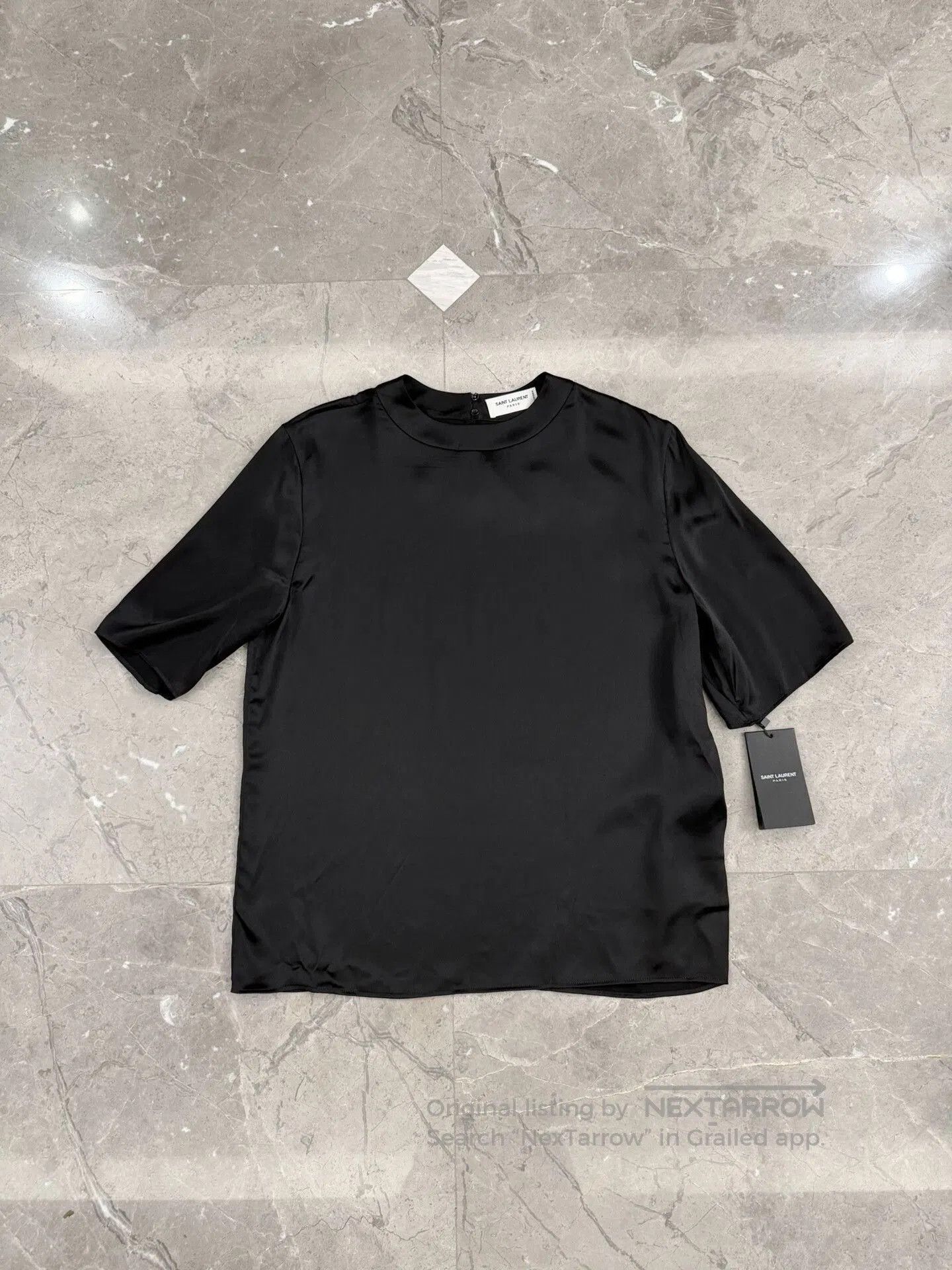 Saint Laurent Paris Saint Laurent Black Silk Short Sleeve Shirt. Size US S / EU 44-46 / 1 - 1 Thumbnail