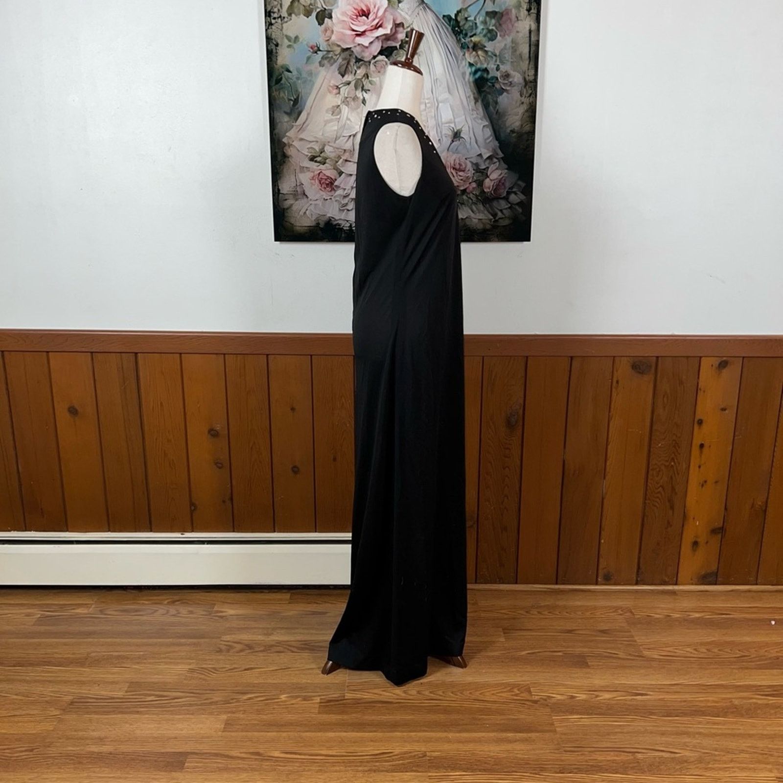 Vintage Pretty Vintage 1970s Fred Rothschild California Maxi Dress! Size L / US 10 / IT 46 - 4 Thumbnail