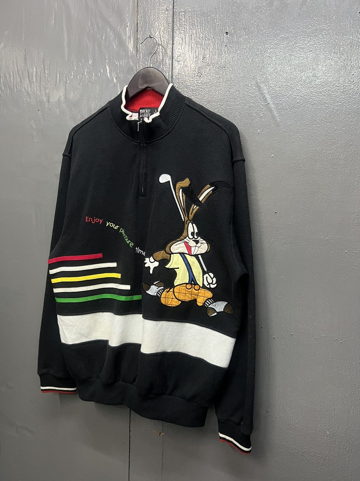 Cartoon Network Vintage Rocky Rabbit Half Zipper Sweatshirt Size US L / EU 52-54 / 3 - 3 Thumbnail