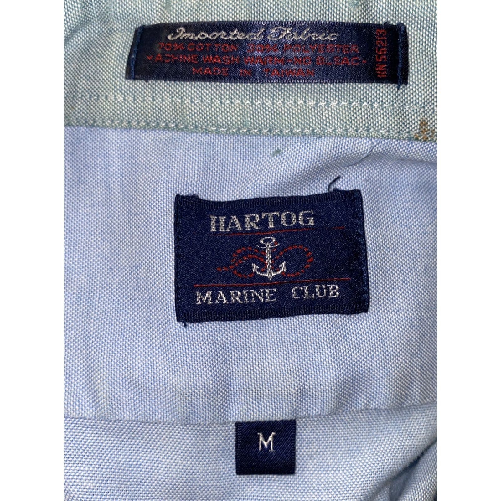 Vintage Hartog Marine Club Mens Light Blue Button-Up Shirt Size M Size US M / EU 48-50 / 2 - 6 Thumbnail
