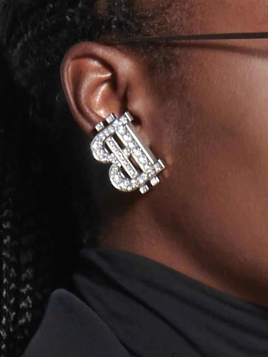 Balenciaga o1srvl11e1124 Size: OS / B-Coin Earrings in Silver Size ONE SIZE - 3 Thumbnail