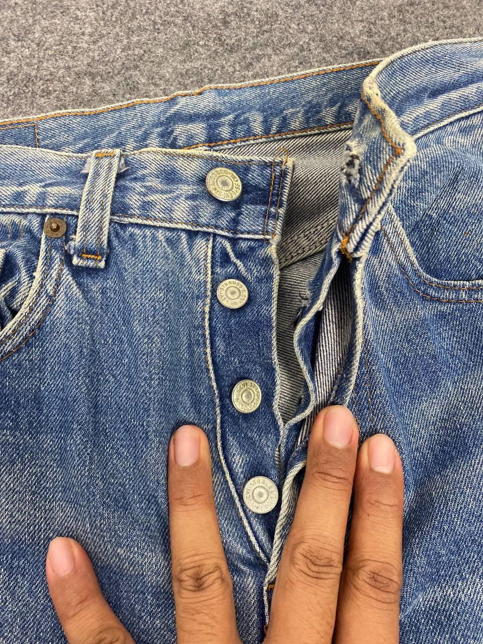Levi's vintage levis 501 selvedge distressed denim nice design Size US 28 / EU 44 - 11 Thumbnail