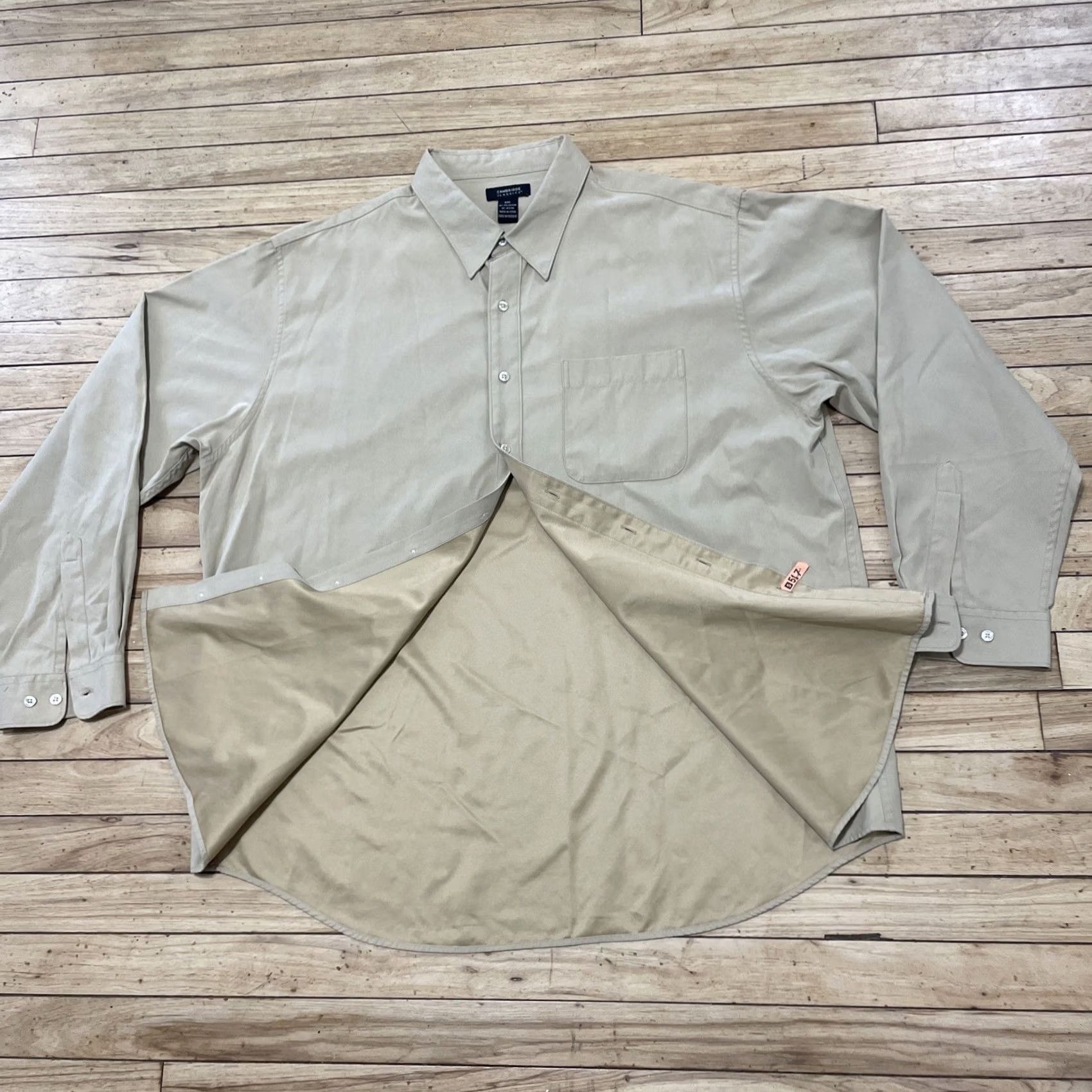 Vintage VINTAGE Cambridge Classics Shirt Men 2XL Khaki Brown Nylon Sueded Cotton Western Size US XXL / EU 58 / 5 - 3 Thumbnail