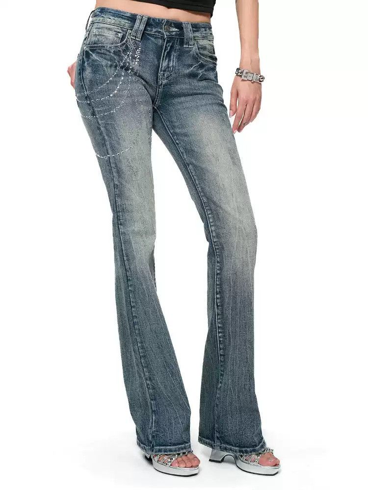 Japanese Brand Y2K Print Jeans Size 28" / US 6 / IT 42 - 1 Thumbnail