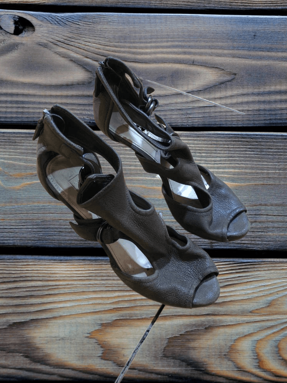 Prada Prada Leather T-Strap Pumps - Brown Pumps heels Size US 5 / IT 35 - 1 Thumbnail