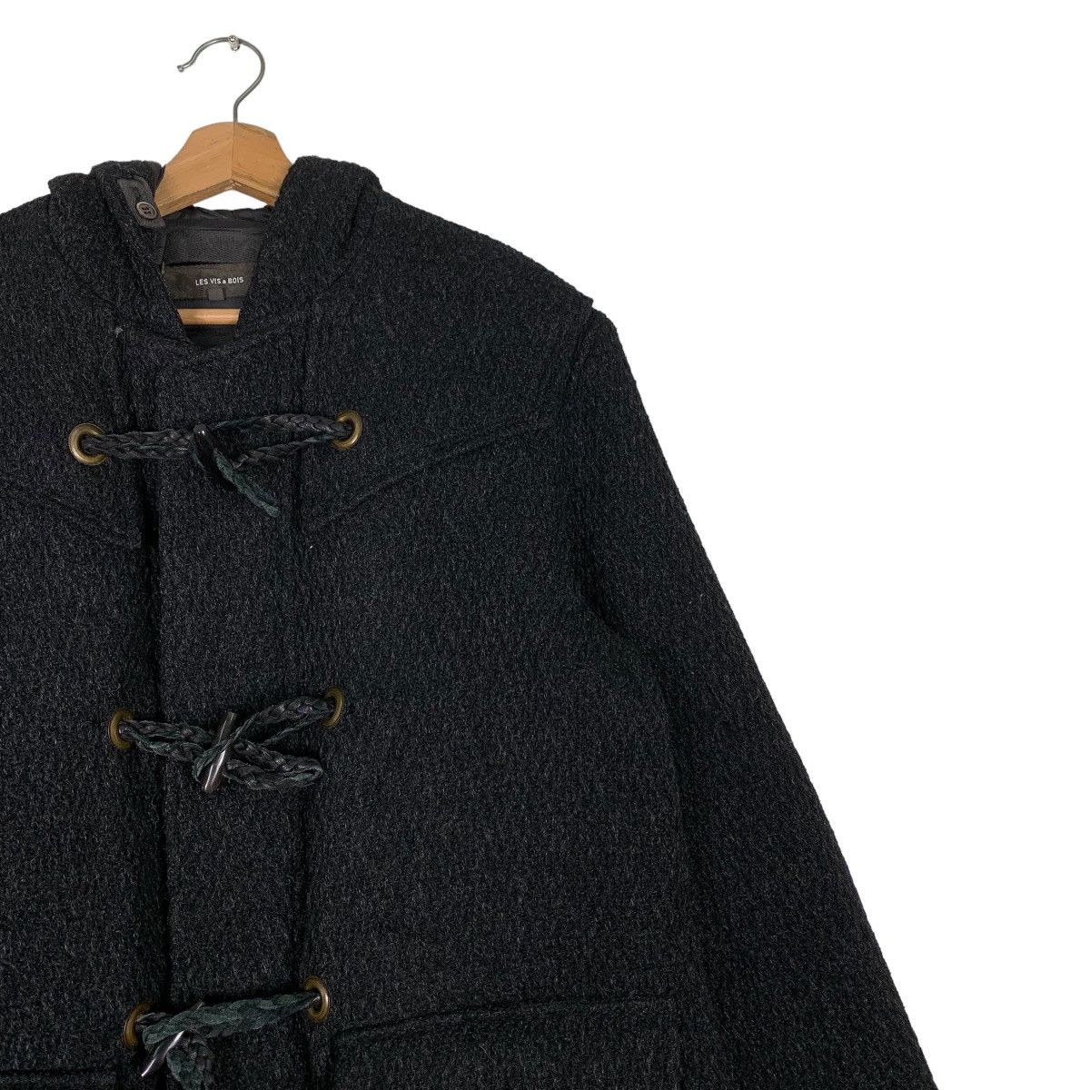 Japanese Brand LES VIS a BOIS Hooded Duffle Coat Wool Overcoat #0378-C17 Size US M / EU 48-50 / 2 - 5 Thumbnail