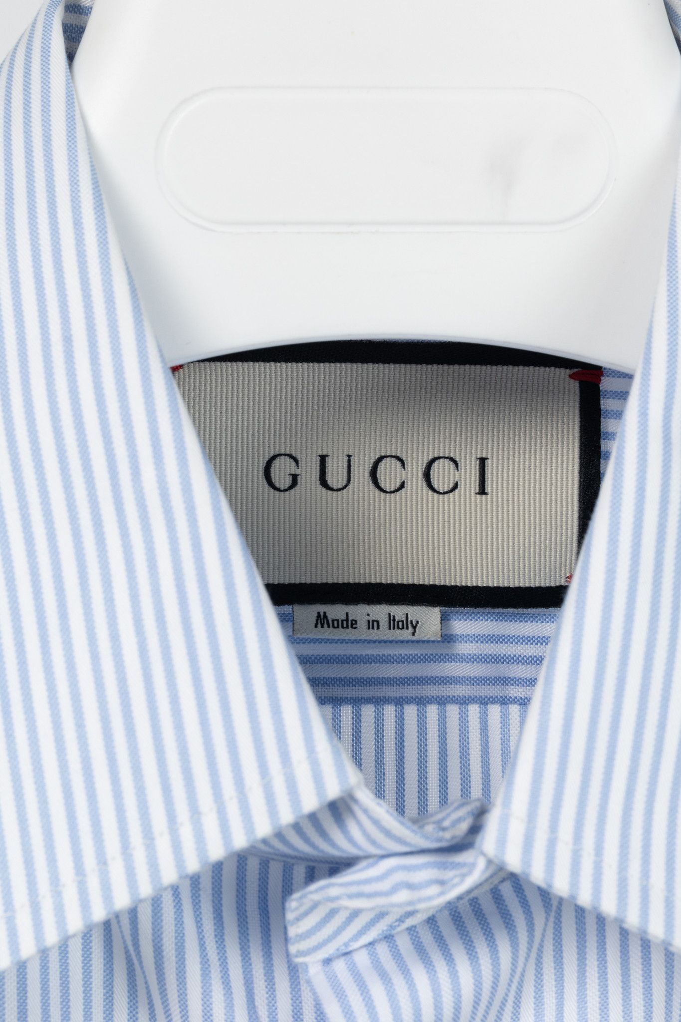 Gucci Gucci Blue & White Striped Cotton-Poplin Buttoned Shirt Size US M / EU 48-50 / 2 - 4 Thumbnail