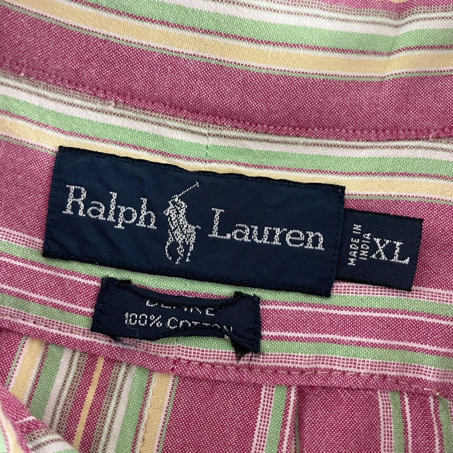 Polo Ralph Lauren VTG Polo Ralph Lauren Blake Striped Long Sleeve Button-Up Shirt Men's XL Pink Size US XL / EU 56 / 4 - 3 Thumbnail