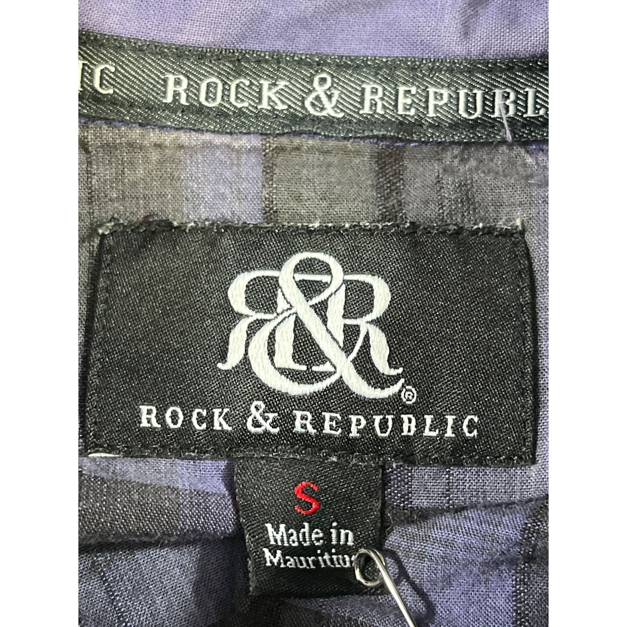 Rock & Republic Rock & Republic Men's Purple Plaid Shirt/Button Up Size S SK Size US S / EU 44-46 / 1 - 5 Thumbnail