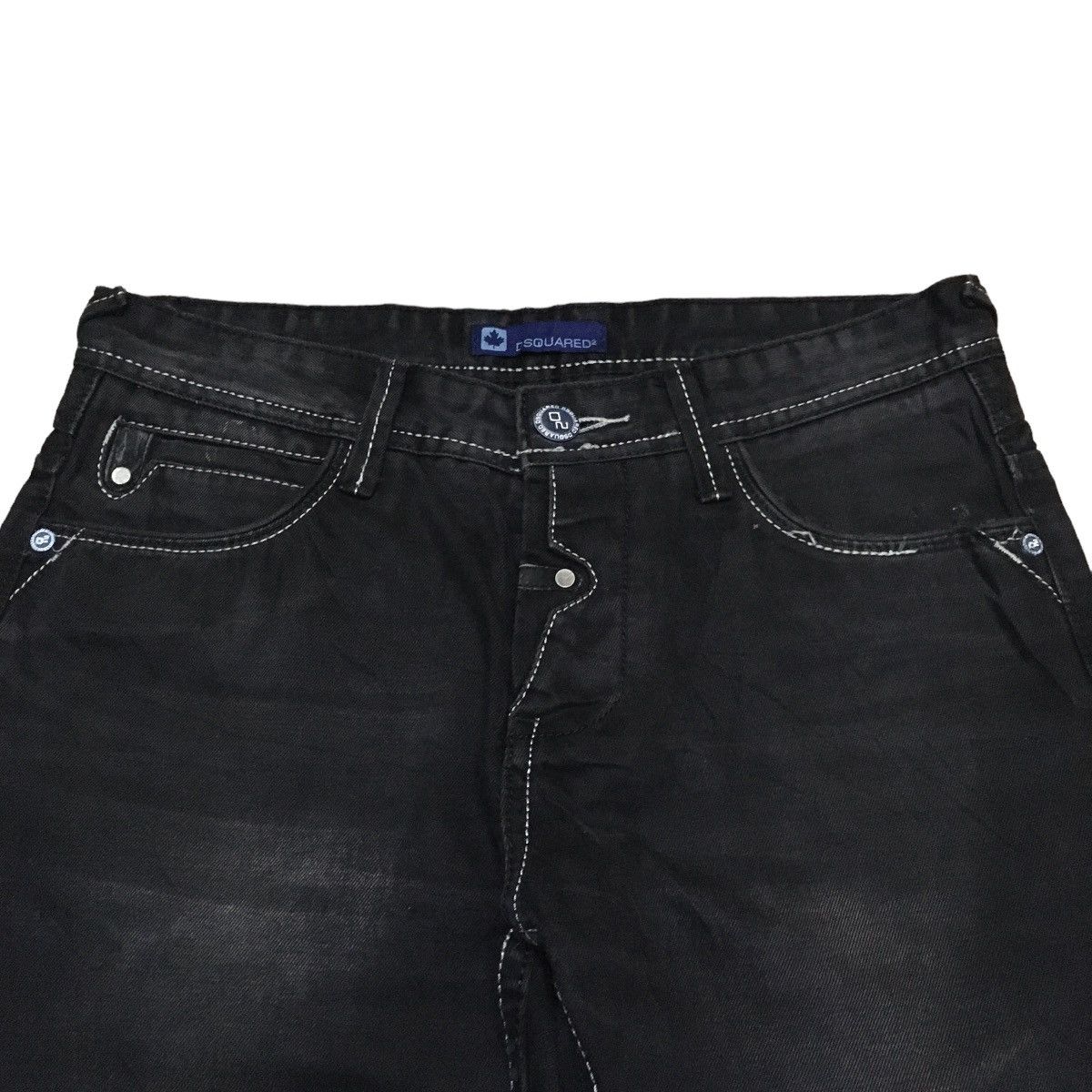 Dsquared2 Very Rare Design Vintage Brand Dsquared2 Waxed Jeans 2000s Size US 31 - 3 Thumbnail