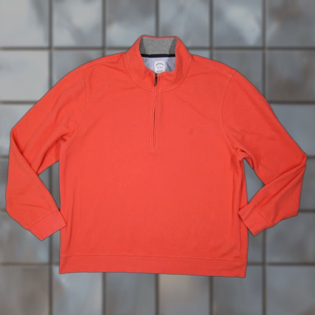 Brooks Brothers VINTAGE Brooks Brothers Men's Sweater 1/4 Zip Pullover Knit Casual Golf Fall Winter Orange XL Size US XXL / EU 58 / 5 - 1 Thumbnail