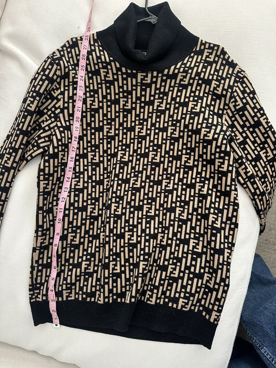 Fendi FENDI Zucca Pattern Turtleneck Knit Size US L / EU 52-54 / 3 - 7 Thumbnail