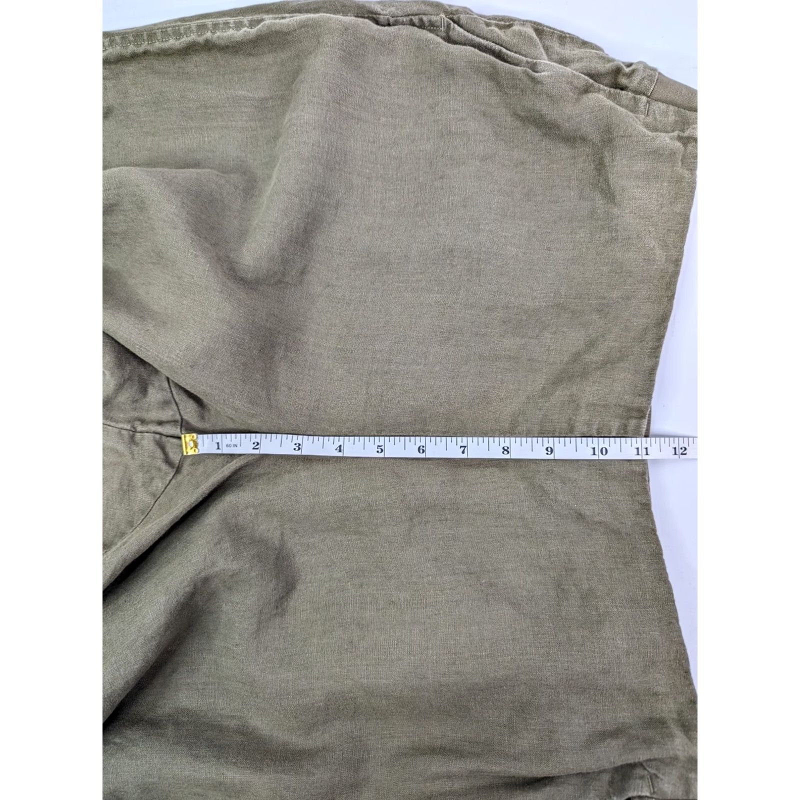 J. Jill VINTAGE J Jill Love Linen Pants Women's XL Olive Green Cropped Pull On Pockets Lagenlook - Mens, Womens Size 40" / US 18 - 7 Thumbnail