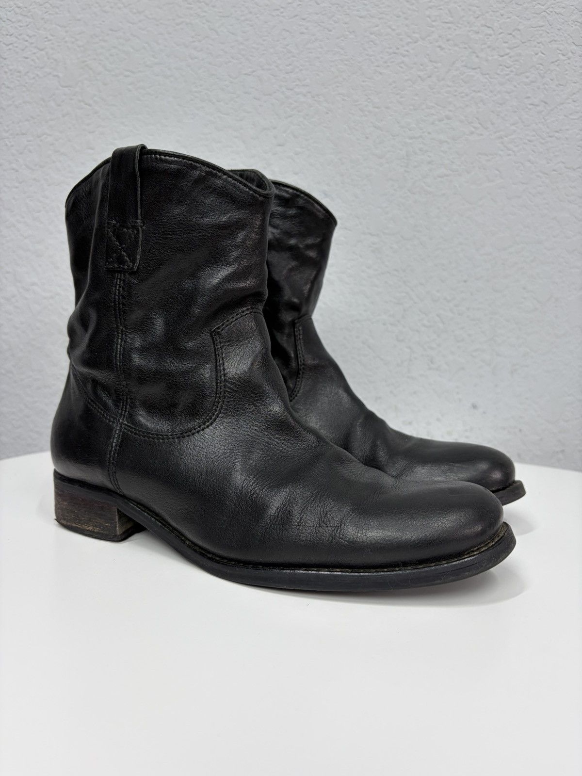 Hedi Slimane AS 98 Vibe Artisan Black Leather Side Zip Ankle Biker Boots Size US 7.5 / EU 40-41 - 2 Thumbnail
