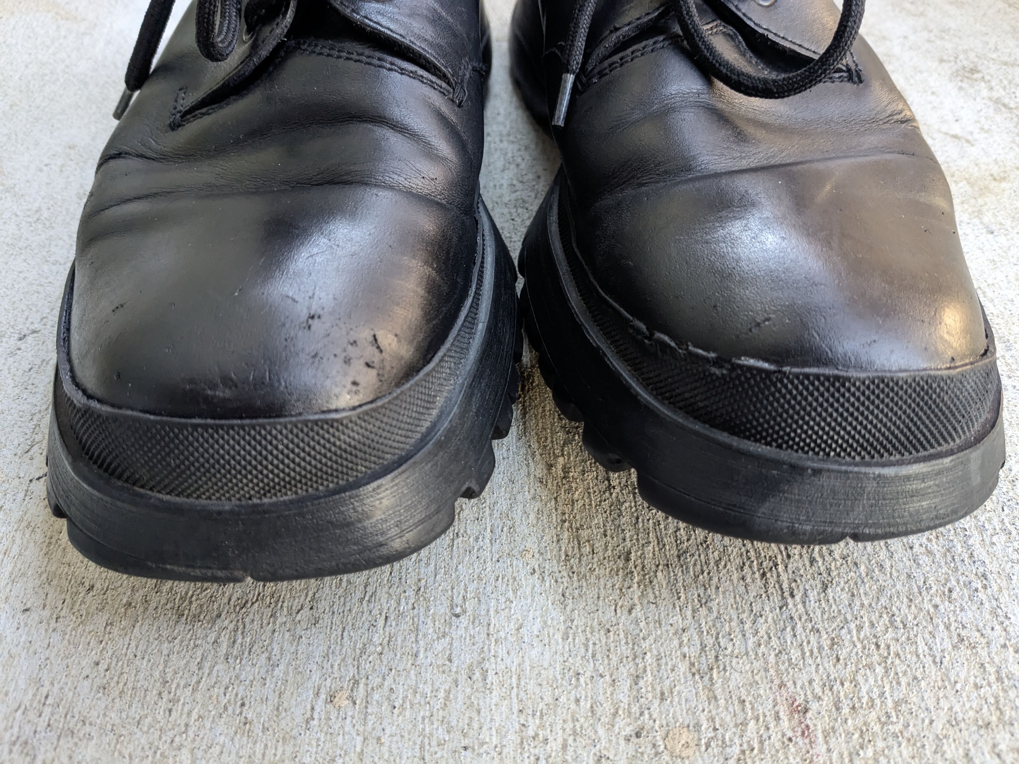 Prada Prada Shoes Black 10 Leather Rubber Chunky Lace Up Y2K Size US 10 / EU 43 - 4 Thumbnail