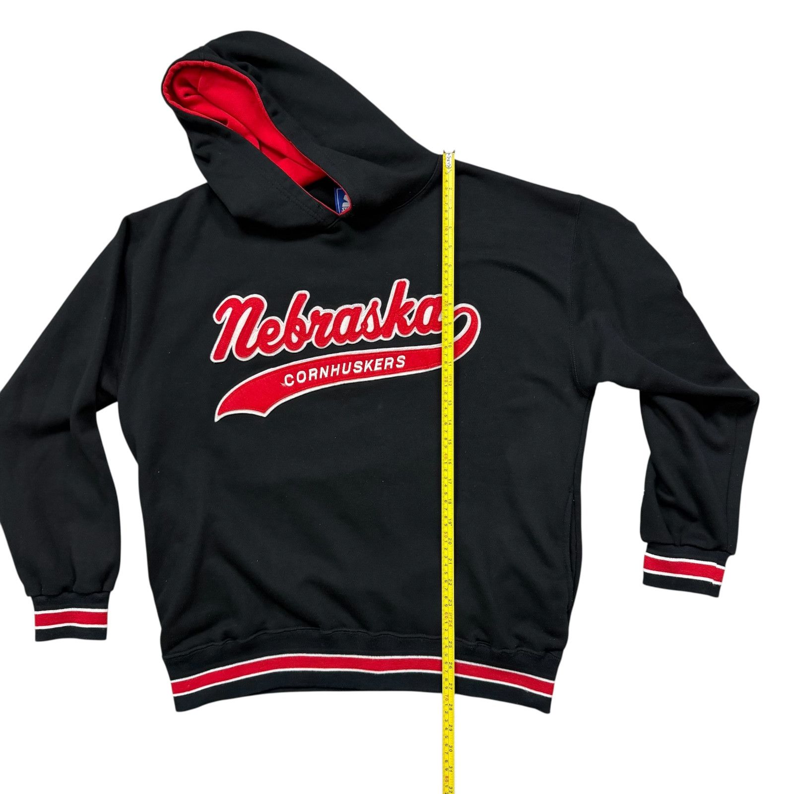 NCAA RARE VTG 90s NEBRASKA CORNHUSKERS STARTER HOODIE SCRIPT LOGO Size US L / EU 52-54 / 3 - 7 Thumbnail