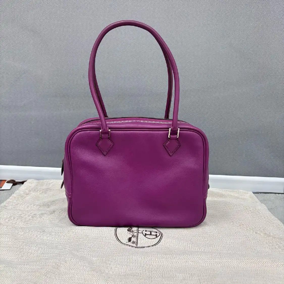 Hermes Hermes Plume Small rose purple sheepskin handbag silver hardware Size ONE SIZE - 1 Thumbnail