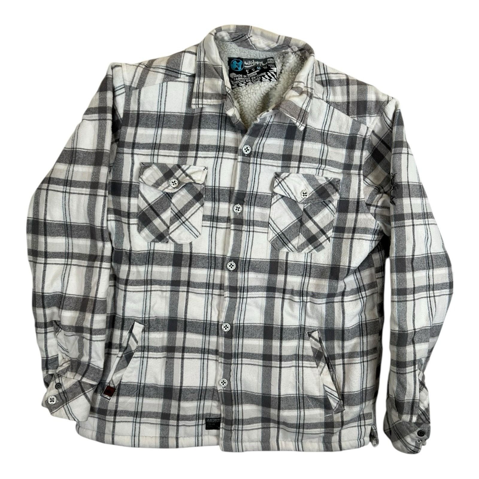 Quiksilver Vintage Quiksilver Flannel Button Up Sherpa Lined Jacket Siz Size US L / EU 52-54 / 3 - 1 Thumbnail
