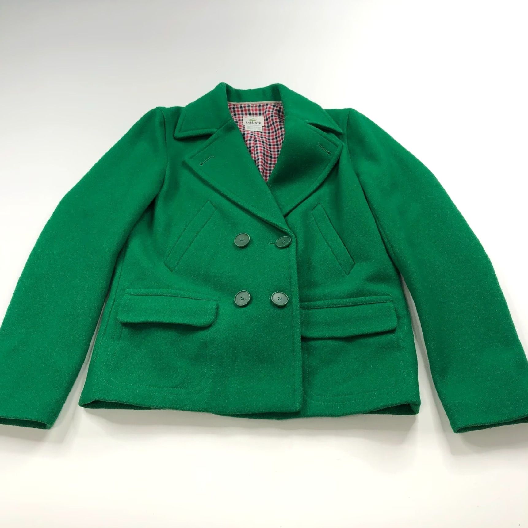 Lacoste Lacoste Blazer Jacket Wool Blend Double Breasted Green XS Women Regular Military/Business/Formal Style Blazer US XS Size XS / US 0-2 / IT 36-38 - 4 Thumbnail