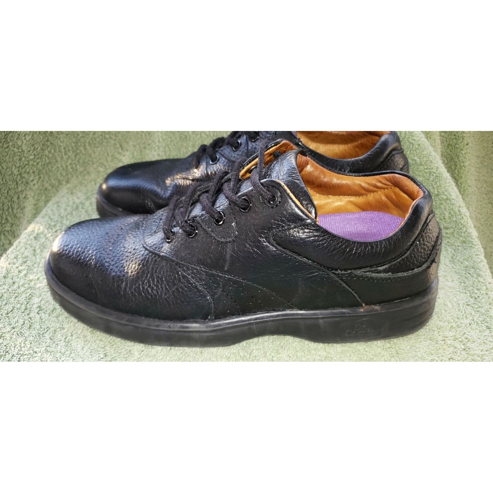 Vintage Dr. Comfort Womens Lace Up Sz 8M Black All Leather Aftermarket Insoles Orthotic Casual Shoes Size ONE SIZE - 4 Thumbnail