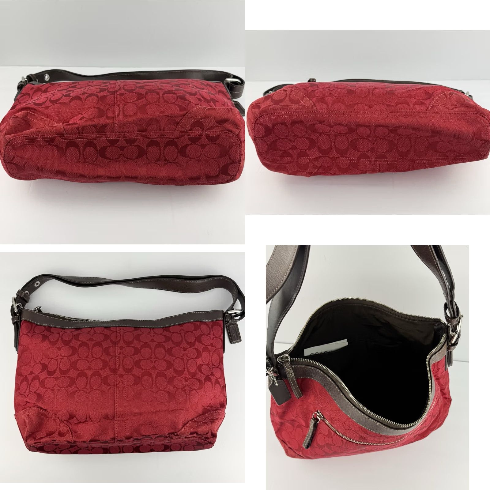 Coach VINTAGE Coach Shoulder Bag Adult Medium Red Signature Sufflette Crossbody 12884 Rare Y2K Size ONE SIZE - 9 Thumbnail