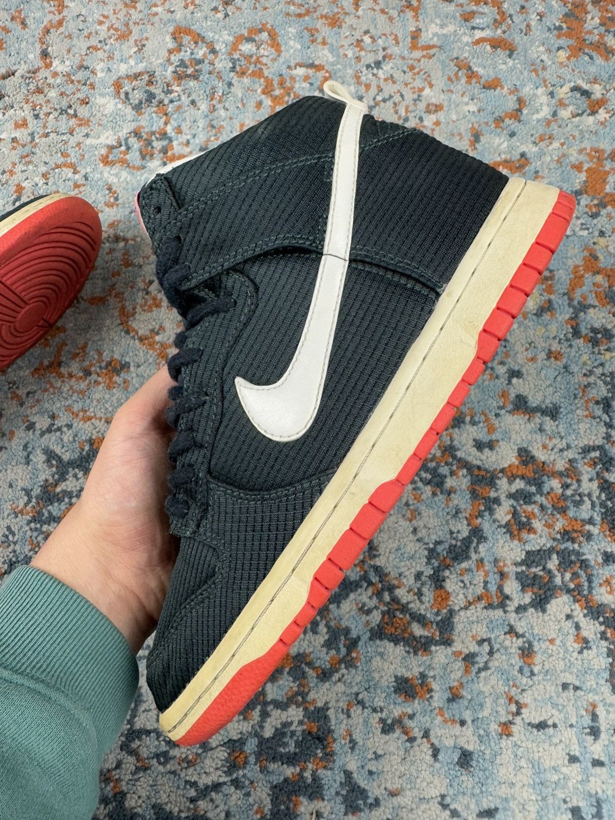 Nike × Vintage Vintage 00s Nike dunk high corduroy waffle knit style Size US 7 / IT 37 - 4 Thumbnail