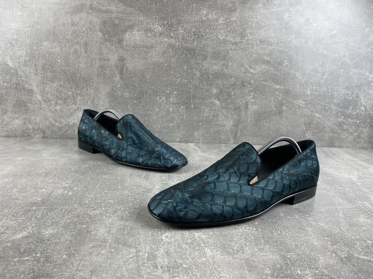 Roberto Cavalli Roberto Cavalli Blue Python Embossed Silk Loafers Size US 9 / EU 42 - 4 Thumbnail