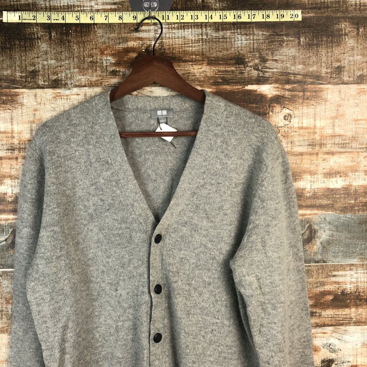 Aran Isles Knitwear × Uniqlo DL Uniqlo japan vintage Gray Cardigan Knitwear #C592 Size US M / EU 48-50 / 2 - 5 Thumbnail