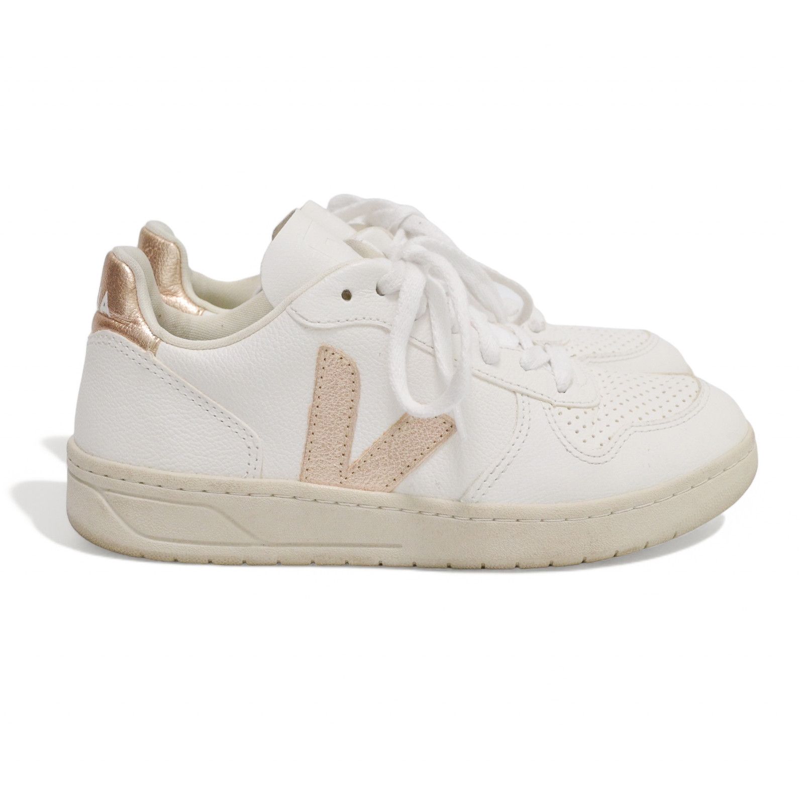 Veja Veja V-10 Women’s Leather Sneaker Shoes Size EU 38 Size US 8 / IT 38 - 3 Thumbnail