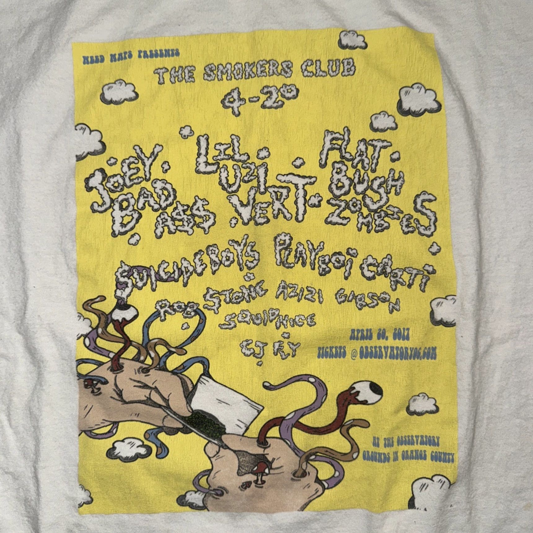 Vintage The Smokers Club Band T-Shirt Lil Uzi Vert White Large Mens Shirt Band 20x27 Size US L / EU 52-54 / 3 - 2 Thumbnail