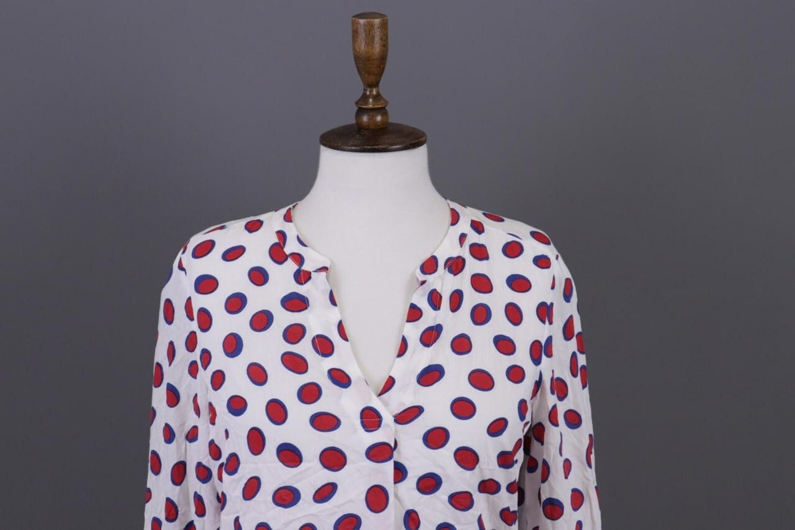 Designer Emily Van Den Bergh White Polka Dot Blouse Shirt Size 36 / S Size L / US 10 / IT 46 - 4 Thumbnail