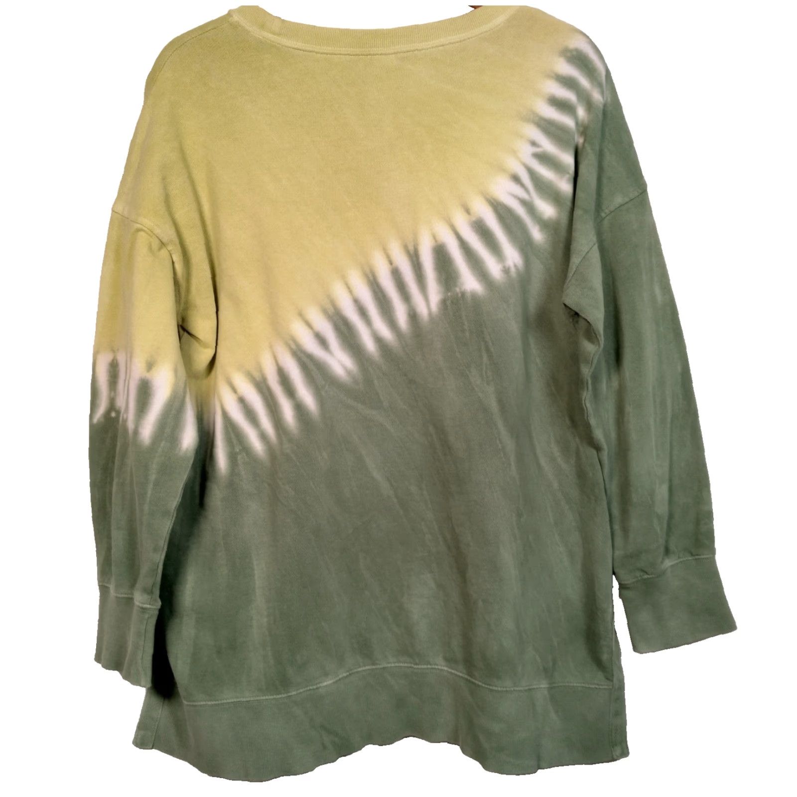 Old Navy OLD NAVY Sweatshirt Tie Dye Women M Green Citrine Hippe Festival Crew Neck Pullover Relaxed Fit Regular Size Medium Ladies Hipster Boho Athleisure Size M / US 6-8 / IT 42-44 - 2 Thumbnail
