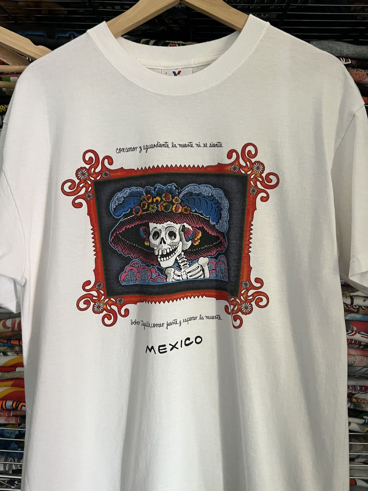 Mexicana 2000s Day of the Dead Mexico Art Skull Souvenir Culture Tee Size US L / EU 52-54 / 3 - 3 Thumbnail
