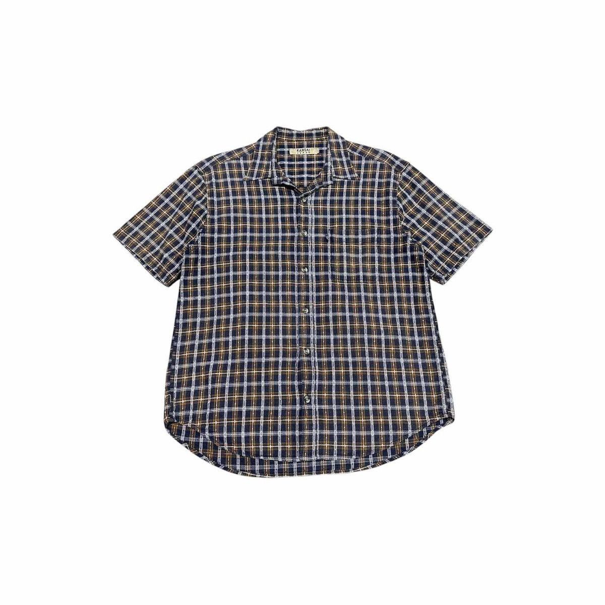 Kansai Yamamoto 🔥Vintage Kansai Yamamoto Shirt Plaid Short Sleeve Size US L / EU 52-54 / 3 - 1 Thumbnail
