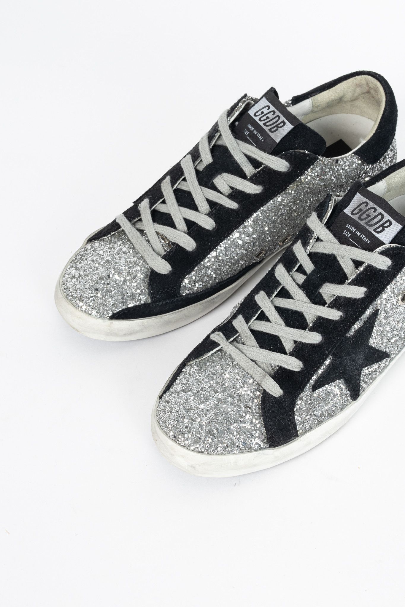 Golden Goose Golden Goose Superstar Glitter & Suede Star Sneakers Size US 8.5 / IT 38.5 - 5 Thumbnail