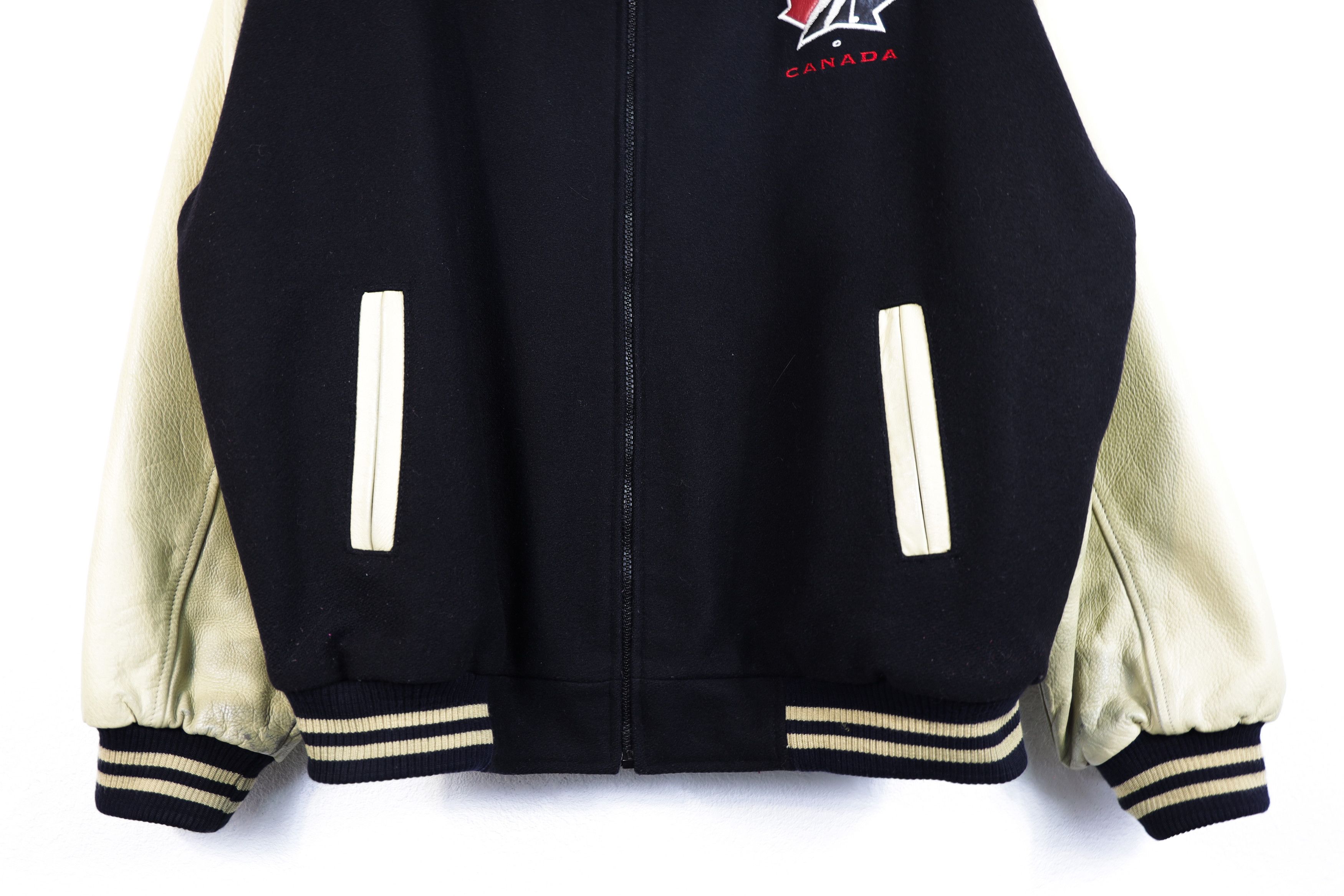 NHL Vintage Canada NHL Wool Leather Bomber Jacket XXL Size US XXL / EU 58 / 5 - 3 Thumbnail