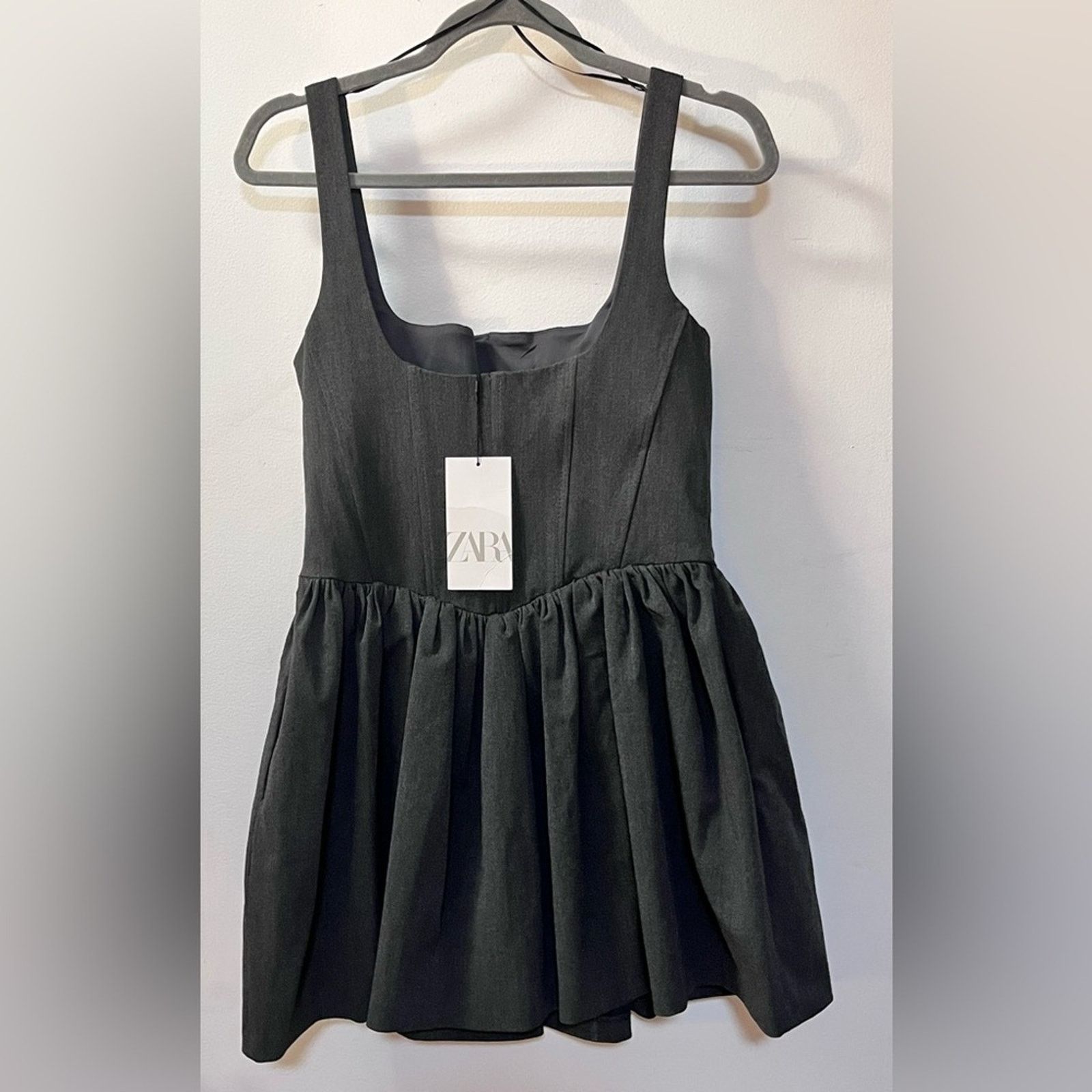 zara grey dress mini Zara Mini Dress - Silver main image 0