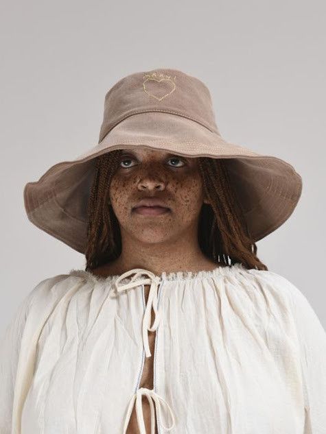 Marni o1w1db11125 Size: OS/Dyed Denim Hat in Brown Size ONE SIZE - 2 Thumbnail