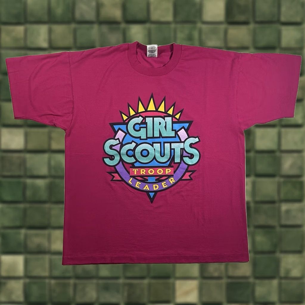 Fruit Of The Loom VINTAGE Girl Scouts T-Shirt Adult XL Pink Graphic 90s Cookies Troop Leader Fruit of the Loom Mens Size US XL / EU 56 / 4 - 1 Thumbnail