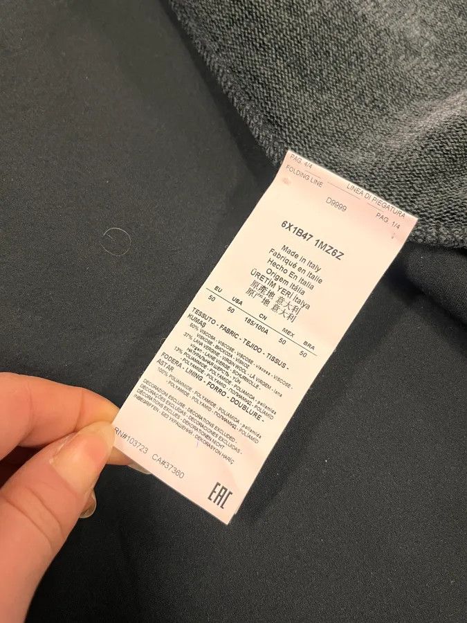 Emporio Armani 2010s Emporio Armani Navy Green Velvet Asymmetrical Jacket Size US M / EU 48-50 / 2 - 11 Thumbnail