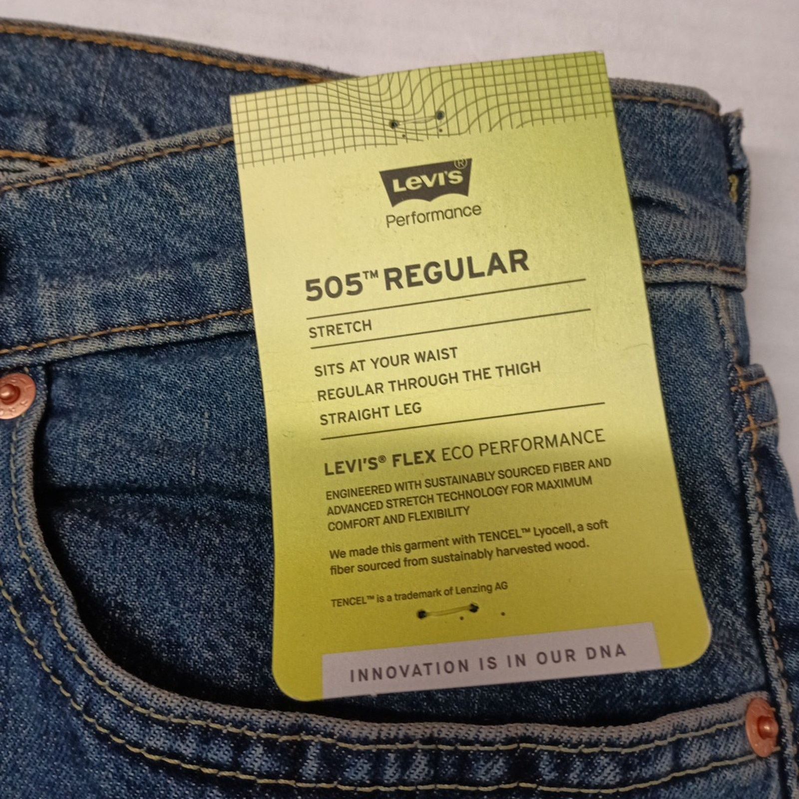 Levi's Levi's 505 Regular Jeans Men's 36x34 Blue Stretch Straight Size US 36 / EU 52 - 4 Thumbnail