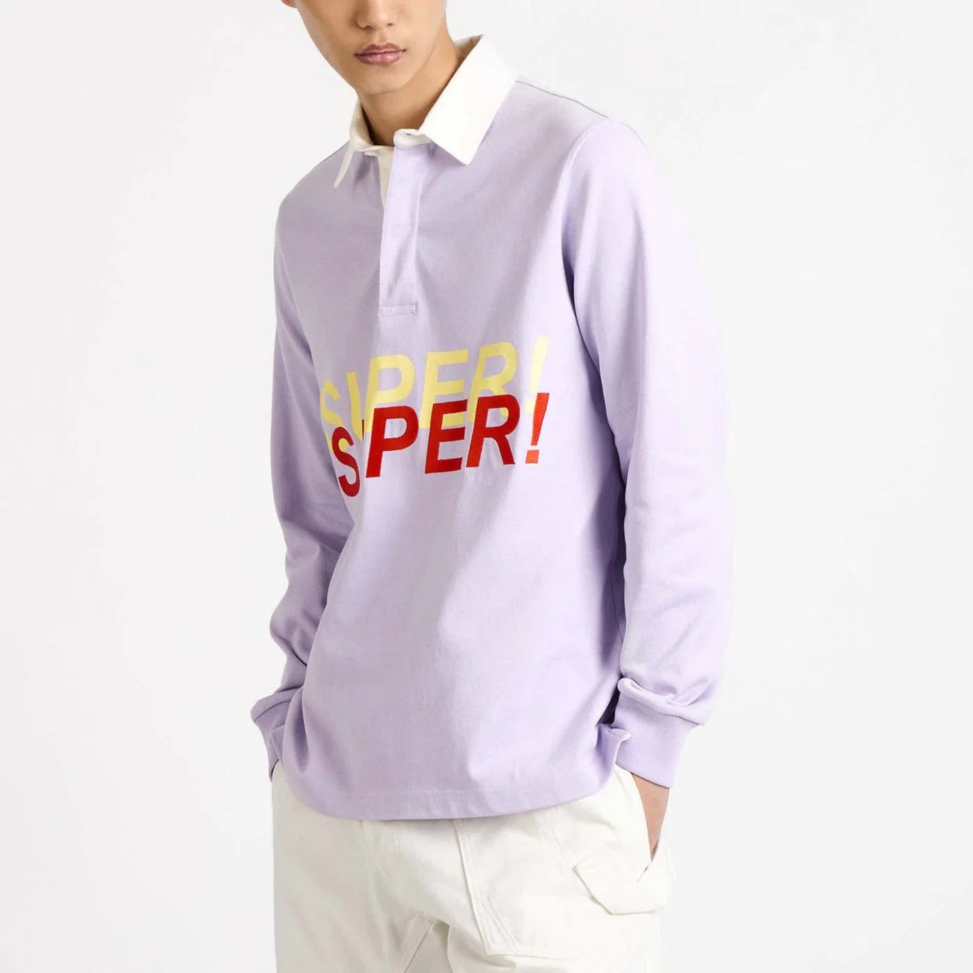 JW Anderson o1d2blof0526 Super Polo Shirt in Lilac Size US XL / EU 56 / 4 - 4 Thumbnail
